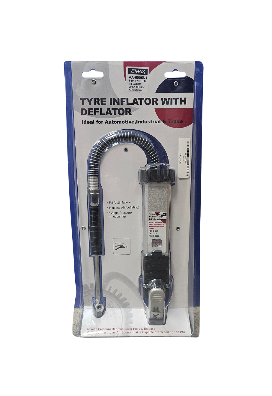 AA-6005N1 - Tyre Inflator with Deflator Max Input Pressure 150psi