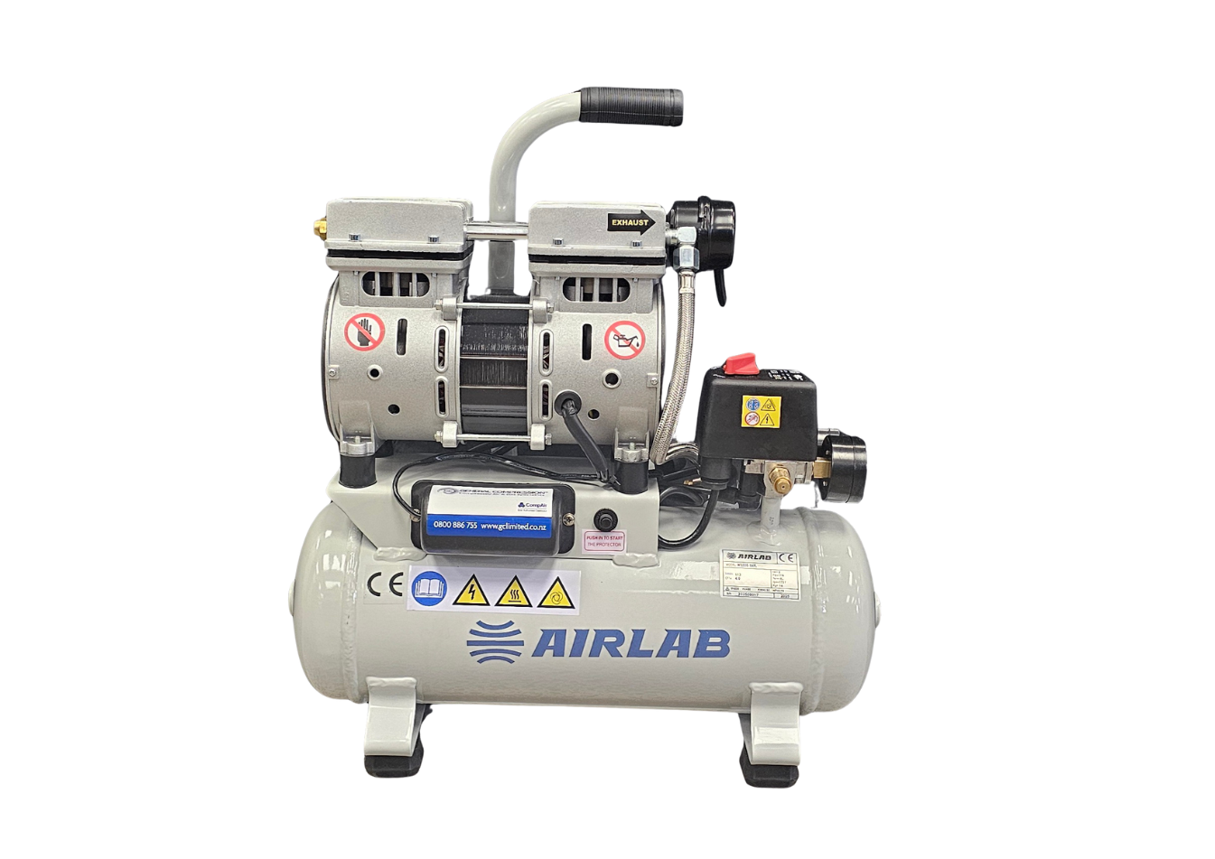 Airlab 0.75hp Oil Free Piston Compressor Single Phase
